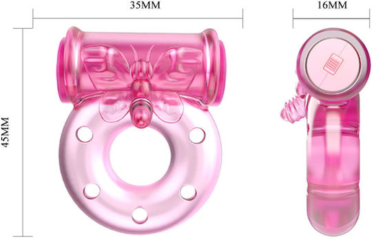 Vibrating Cock Ring & Condom Set Pink