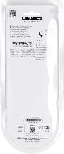Wide O Silicone Cockring Set 3 L Xl Xxl Black