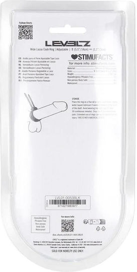 Breites Verstellbares Silikon-Lasso Penisring 5mm Schwarz
