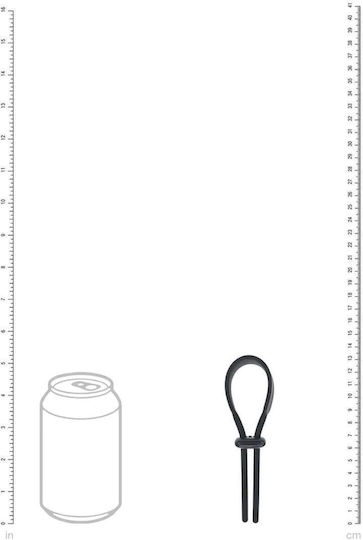 Breites Verstellbares Silikon-Lasso Penisring 5mm Schwarz