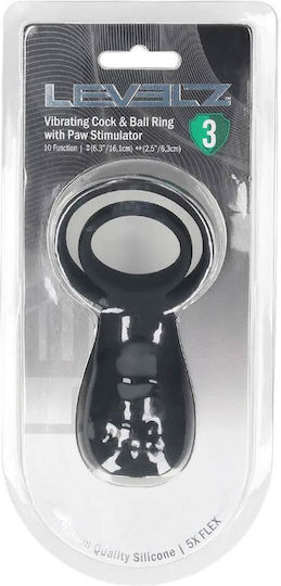 Vibrating Cock Ball Ring Paw Stimulator Black