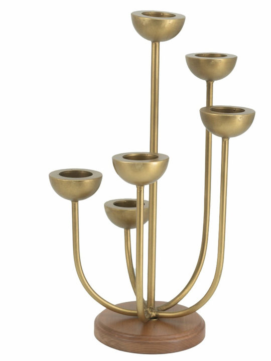 Artekko Trophy Κηροπήγιο Μεταλλικό σε Χρυσό Χρώμα 20.5x39.5x14εκ.