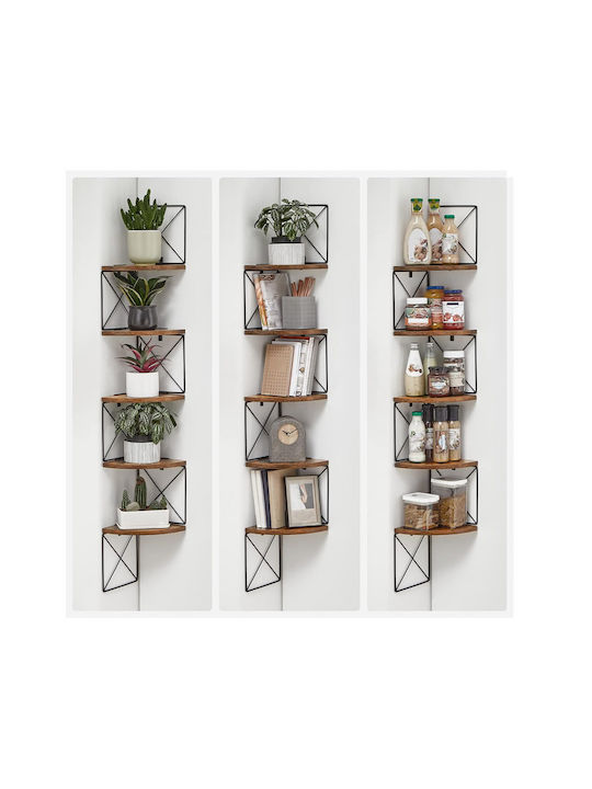 Eckregal Wand Braun 20x20x127.5cm