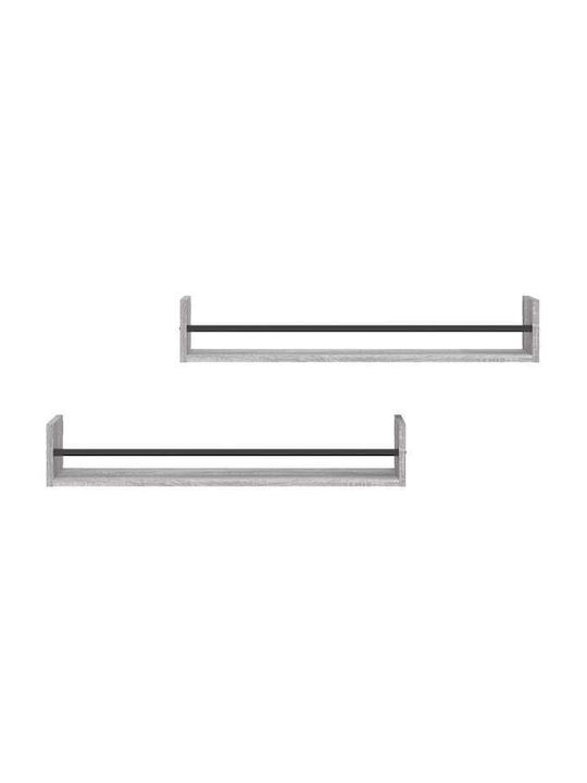 Gray Sonoma Wall Shelves (2 Pieces) 80x16x14 cm