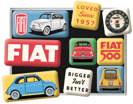 Nostalgic Μεταλλικά Μαγνητάκια Σετ 9 Τεμαχίων Fiat 500 Loved Since 1957