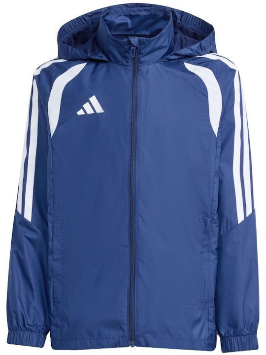 Tiro Kids Sports Jacket with Lining and Hood Navy Blue