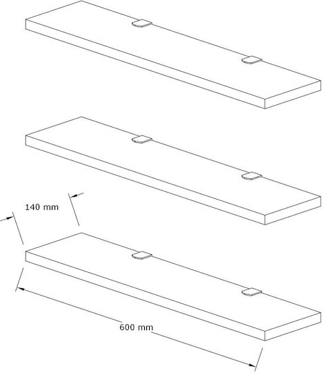 Wall Shelves Boss White (3 Pieces) 60x14.5x1.8cm