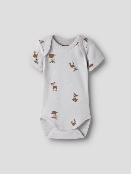 Name It Комплект Бебешко Боди Lilac Marble, Jet Stream 3бр