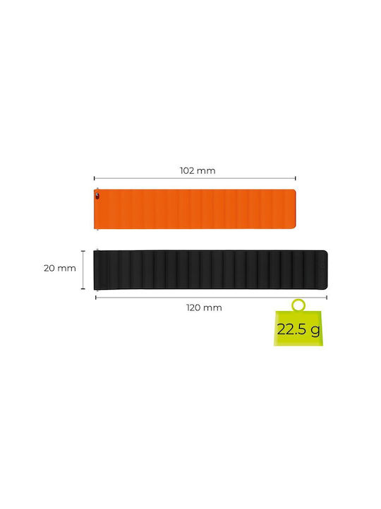 Mobile Origin Easy Strap Magnetic Watch 20mm Black Orange Mo-esm20-blk-org