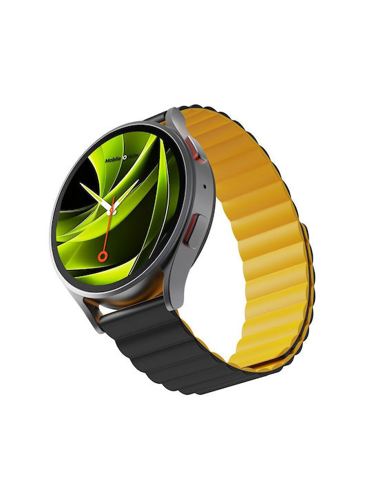 Mobile Origin Easy Strap Magnetic Watch 22mm Black Yellow Mo-esm22-blk-ylw