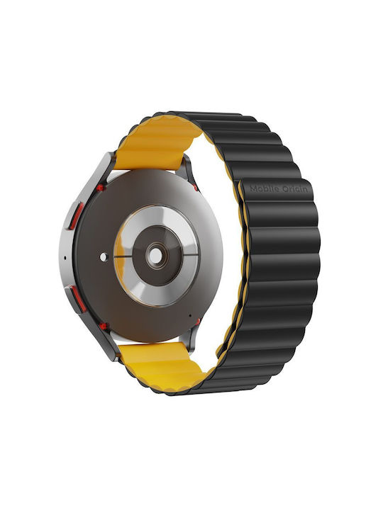 Mobile Origin Easy Strap Magnetic Watch 22mm Black Yellow Mo-esm22-blk-ylw