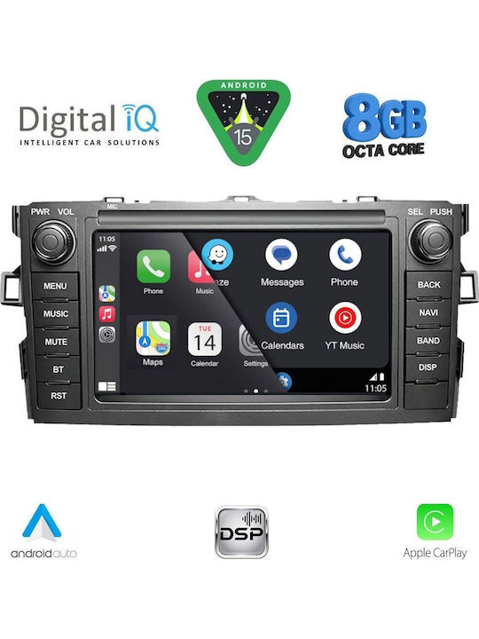 Digital IQ Auto-Audiosystem für Toyota Auris 2007-2012 (Bluetooth/USB/WiFi/GPS/Apple-Carplay/Android-Auto)