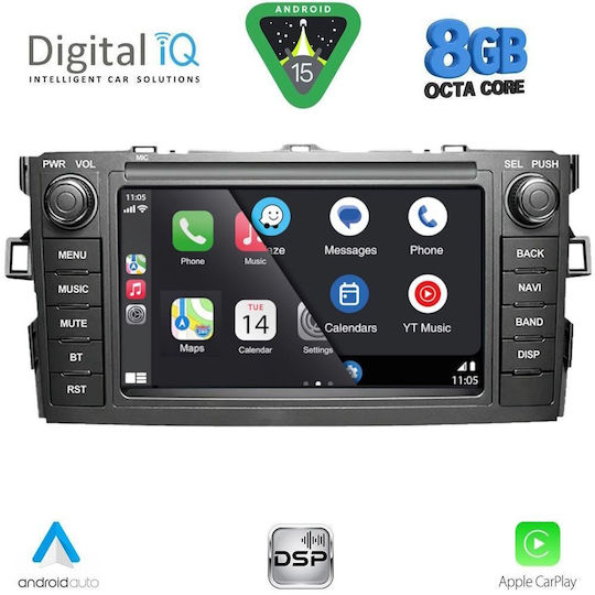 Digital IQ Car Audio System for Toyota Auris 2007-2012 (Bluetooth/USB/WiFi/GPS/Apple-Carplay/Android-Auto)