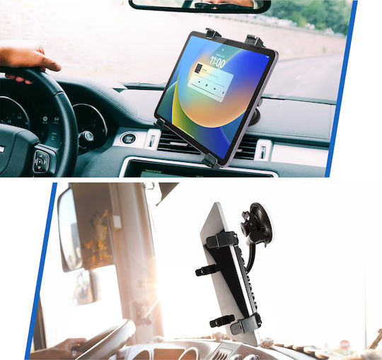 Suport auto pentru tablete de 7" până la 11" + ventuze pentru parbriz