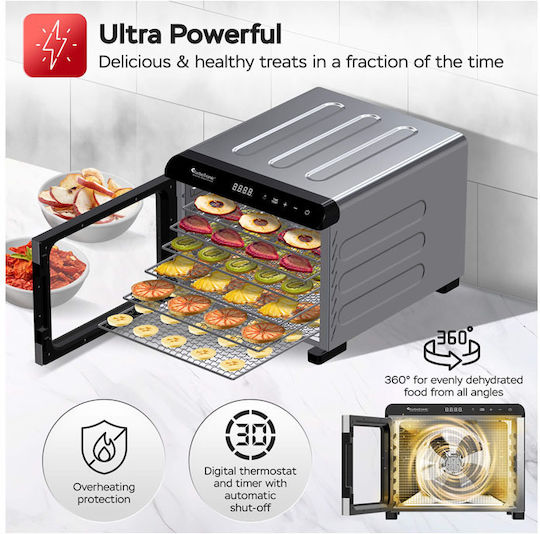 Turbotronic Commercial Food Dryer & Dehydrator 675W 41x34.5x28.6cm