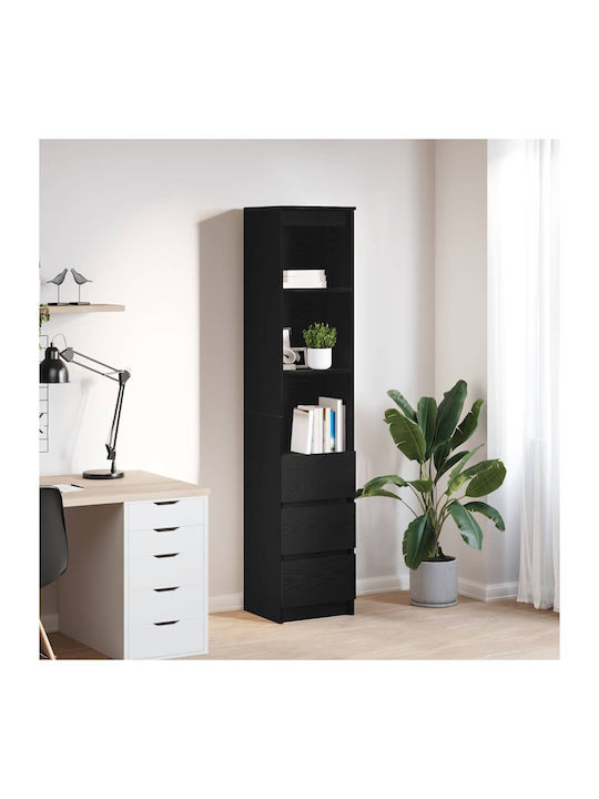 Bibliothek Schwarze Eiche Schwarz 37.5x35x180cm