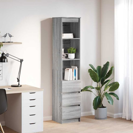 Grey Sonoma Bookcase 37.5x35x180cm