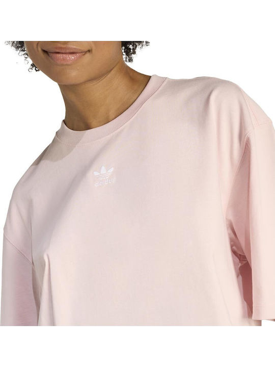 Essentials Γυναικείο Crop T-shirt Ροζ