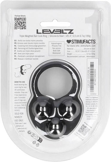 Inele Pentru Penis Negre Din Silicon Lichid Cu Bile Triple Greutate