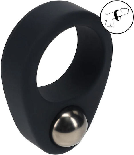 Liquid Silikon Einzellastiges Ball Cockring Schwarz