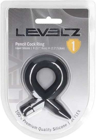 Pencil Liquid Silicone Cockring Black
