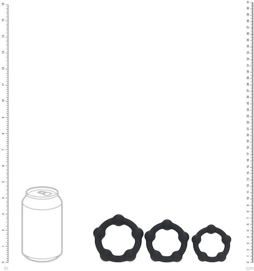 Beaded Silikon Penisring Set 3 S M L Schwarz