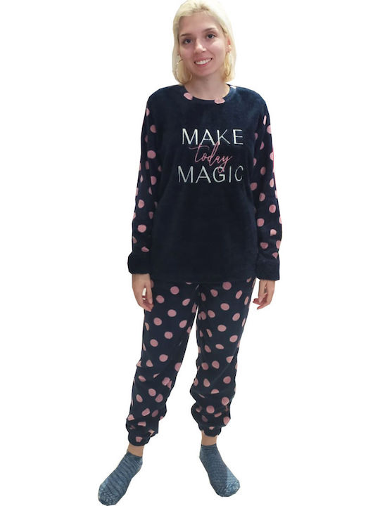 SNC Homewear Winter Women's Pyjama Set Dark Blue