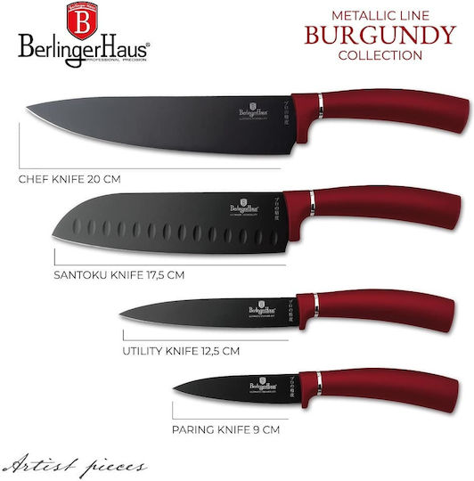 Berlinger Haus Metallic Line Knife Set Made of Stainless Steel 4 Pieces
