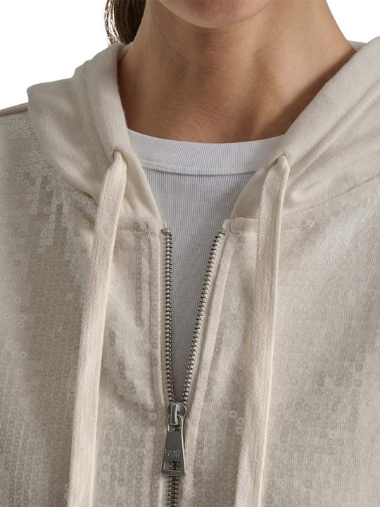 Women's Sweatshirt Jacket Hooded Ecru