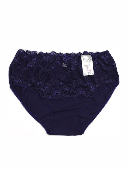 High-waisted Women's Slip with Lace Black