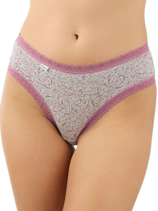 Βαμβακερά Γυναικεία Slip 3Pack Λιλά, Ροζ, Γκρι