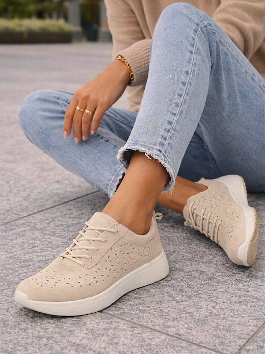 Damen Anatomisch Sneakers Beige
