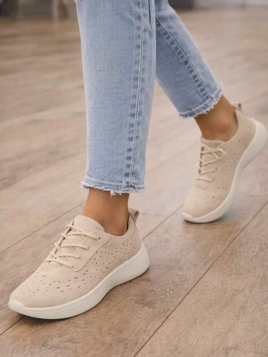 Damen Anatomisch Sneakers Beige
