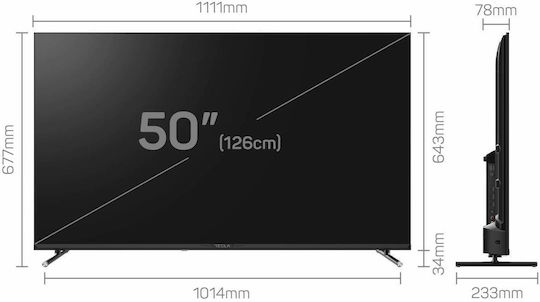 Tesla Smart Τηλεόραση 50" 4K UHD LED 50E655BUW HDR (2025)