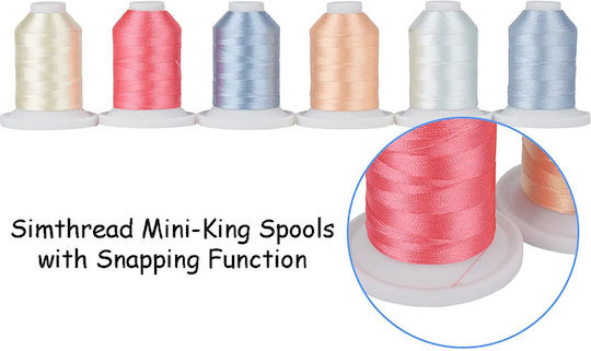 Set Fire De Broderie 9 Bobine 730 M Cutie De Depozitare Multicolor Tonuri Pastelate