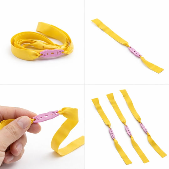 Set 5 Replacement Bands Slingshot Depox Premium Flat Rubber Yellow 0.5 Mm