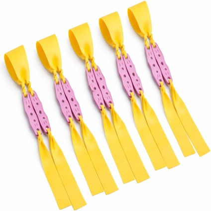 Set 5 Replacement Bands Slingshot Depox Premium Flat Rubber Yellow 0.5 Mm