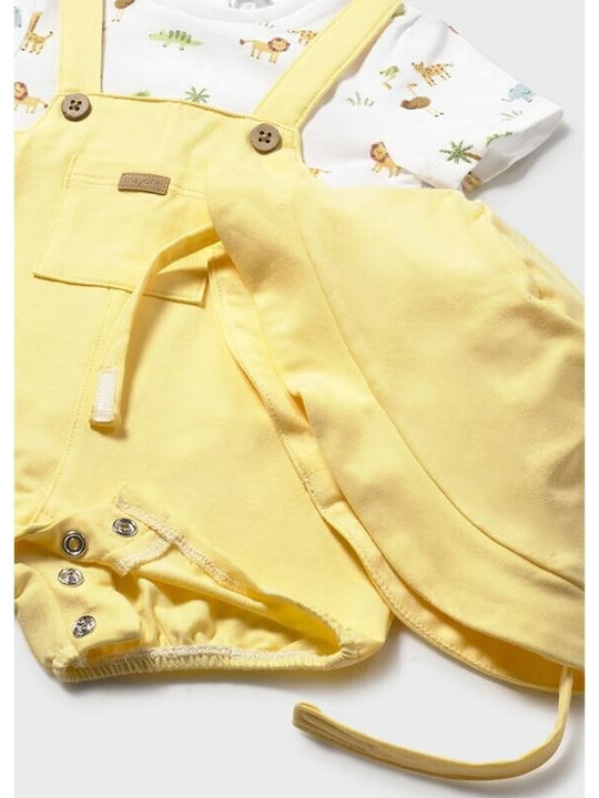 Kids Set With Dungarees Summer 3 Pieces Yellow