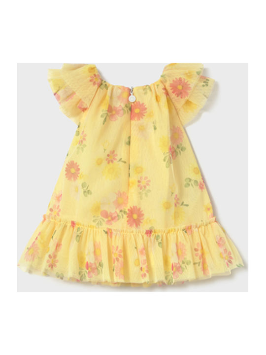 Children's Dress Sleeveless Tulle Yellow