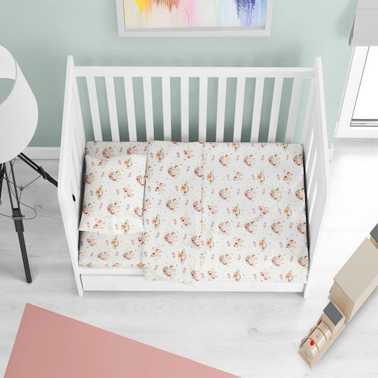 Dimcol Lenjerie De Patut Bebe Pentru Cradle Din Bumbac Alb 80x110cm