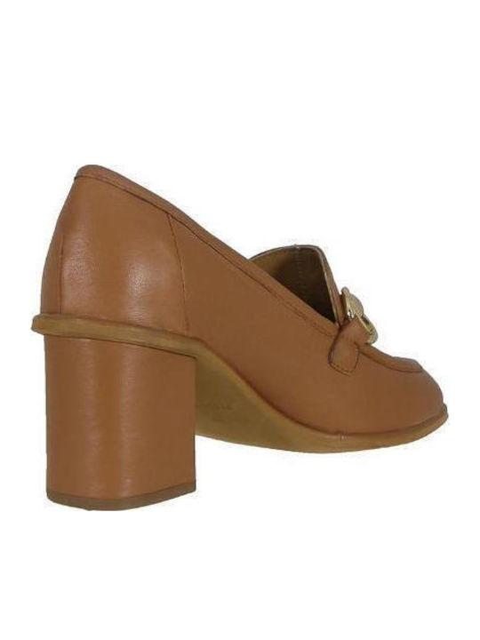 Leder Pumps Tabac Braun