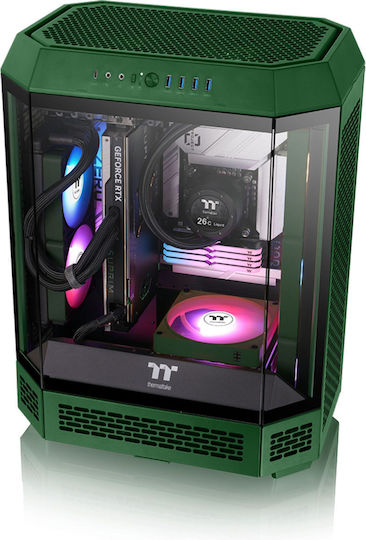 Thermaltake CT140 EX Обратен Перка Вентилатор За Кутия (1800 Оборота / 94.95 CFM) с ARGB Осветление и Свързване 3-Pin / 4-изводна ШИМ 3 бр. Зелен