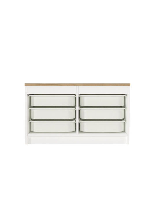 Comodă pentru copii Alb cu 6 sertare 89x34x52buc