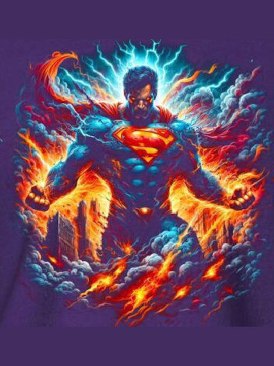 Crewneck Φούτερ Superman Elemental Fury Pop Culture Purple Crewneck Φούτερ Superman Elemental Fury Pop Culture Purple
