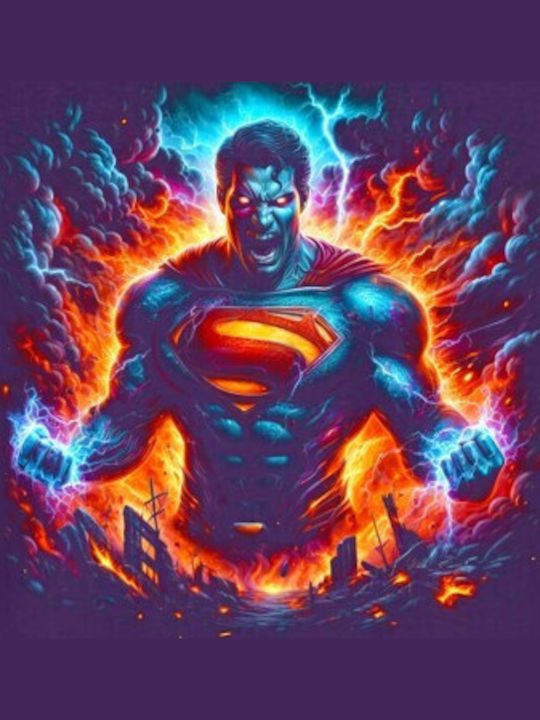 Superman T-shirt Unleashed Power Bedruckte Blusen Lila