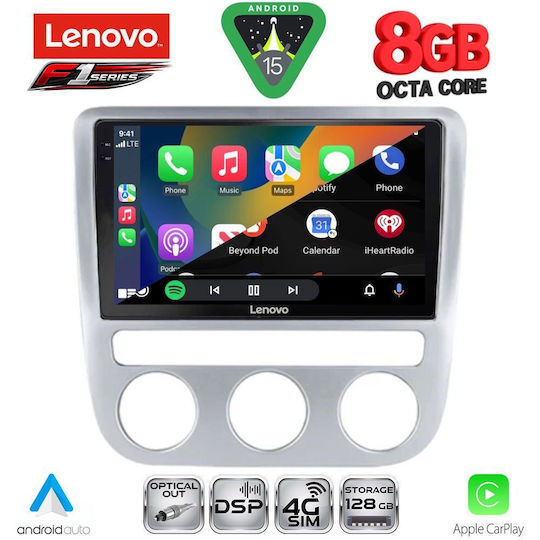 Lenovo Ηχοσύστημα Αυτοκινήτου για Volkswagen Eos / Scirocco 2006 με Clima (Bluetooth/USB/WiFi/GPS/Apple-Carplay/Android-Auto) με Οθόνη Αφής 9"
