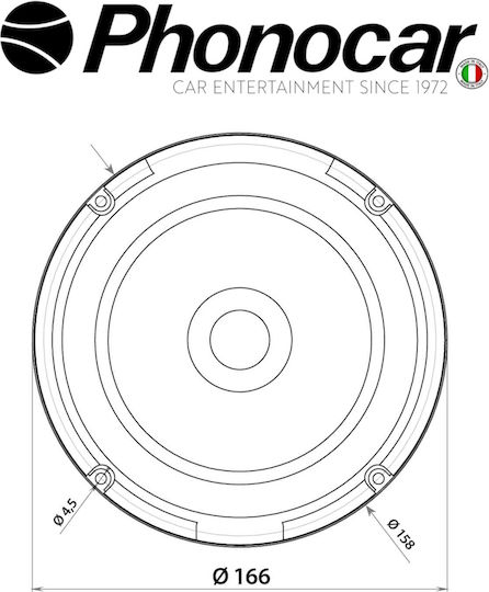 Phonocar Σετ Ηχεία Αυτοκινήτου 6.5" με 25W RMS (Dual Cone)