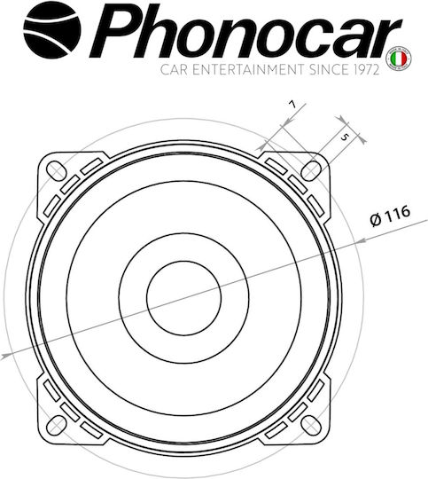 Phonocar Car Speaker Set with 20W RMS (Dual Cone)