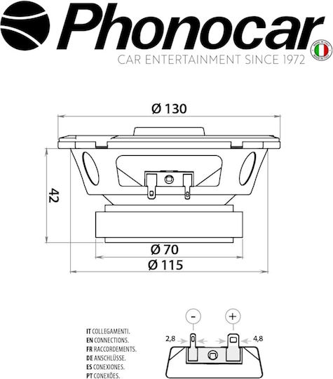 Phonocar Set Auto-Lautsprecher 5" mit 30W RMS (2 Weg)