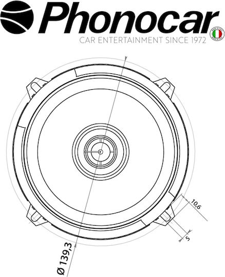 Phonocar Set Auto-Lautsprecher 5" mit 30W RMS (2 Weg)